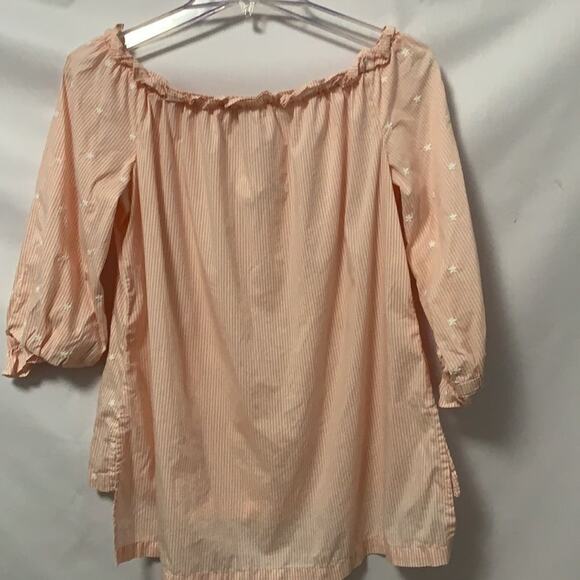 ELLE EMBROIDERY PEACH & WHITE BLOUSE‎ SIZE M - Picture 4 of 6